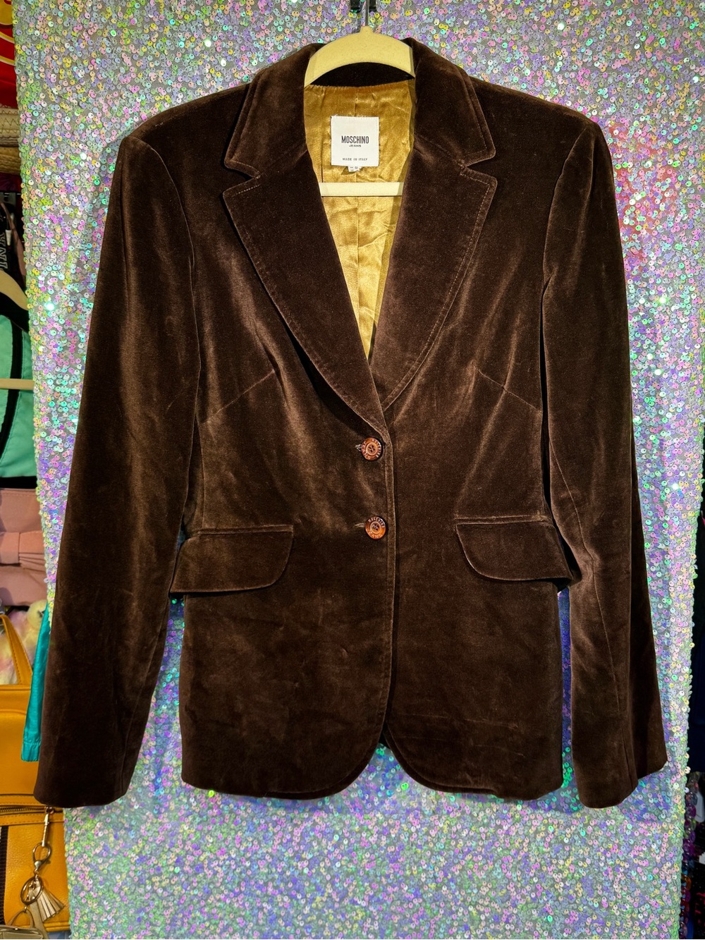 VTG Moschino Jeans Brown Velvet Blazer Jacket